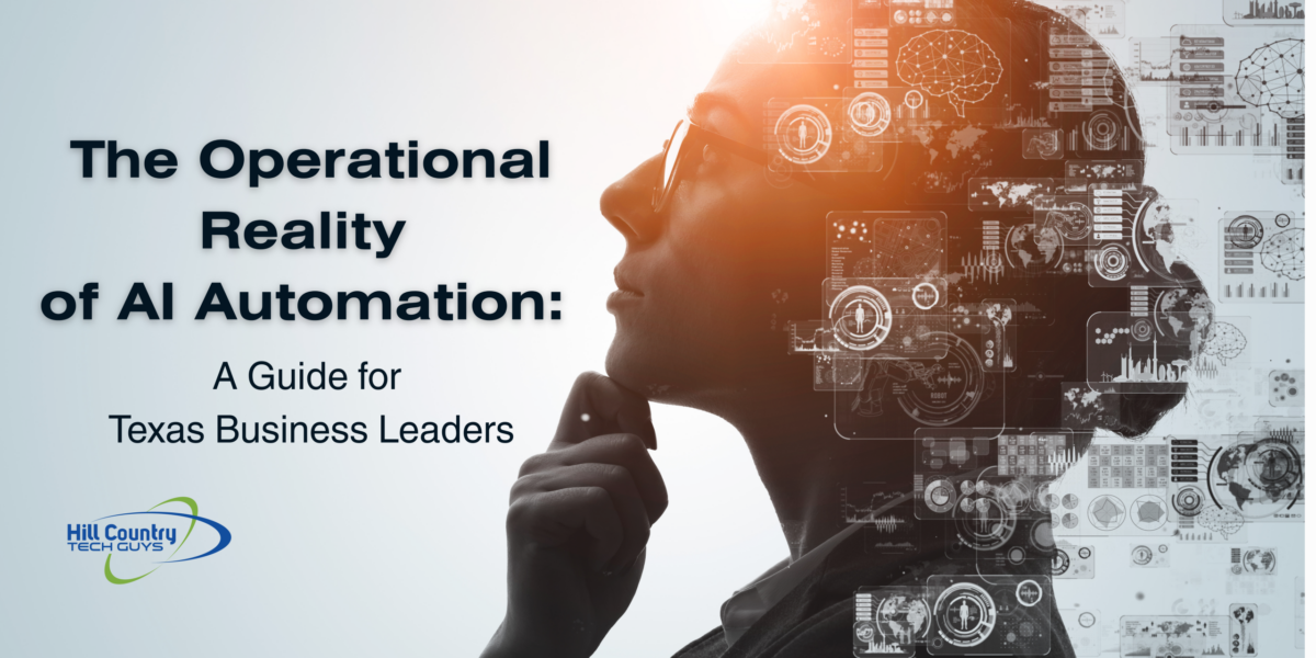 The Operational Reality of AI Automation: A Guide for Texas Business Leaders 8 A professional woman in profile, pensively looking toward technical data overlays and circuit patterns that symbolize AI pattern recognition and operational governance for Texas business leadership.