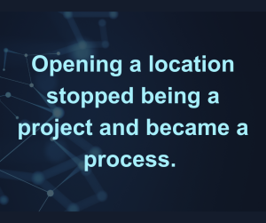 Pull quote reading "Opening a location stopped being a project and became a process," from Hill Country Tech Guys.